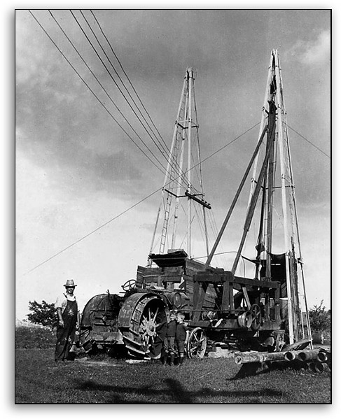 William Hopper Drilling Through Existing Windmill